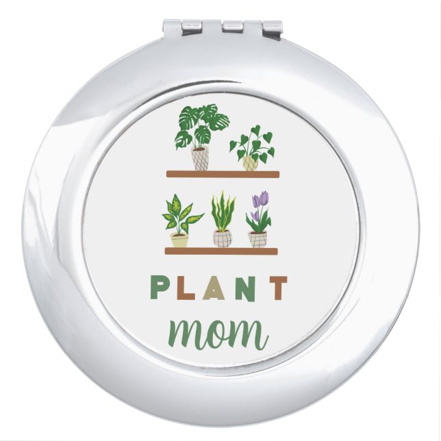 Cute Plant Mom Tropical Greenery Lady Compact Mirror (Front)