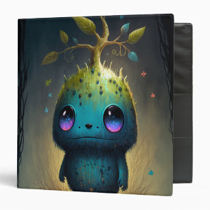 Cute Plant Monster Fantasy Art 3 Ring Binder