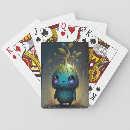 Cute Plant Monster Fantasy Art Playing Cards