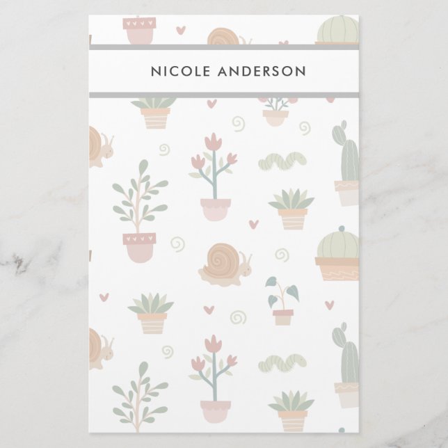 Cute Plants and Succulents Stationery (Front)