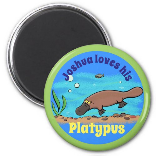 Cute platypus cartoon design magnet