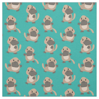 Cute Platypus Cartoon Fabric