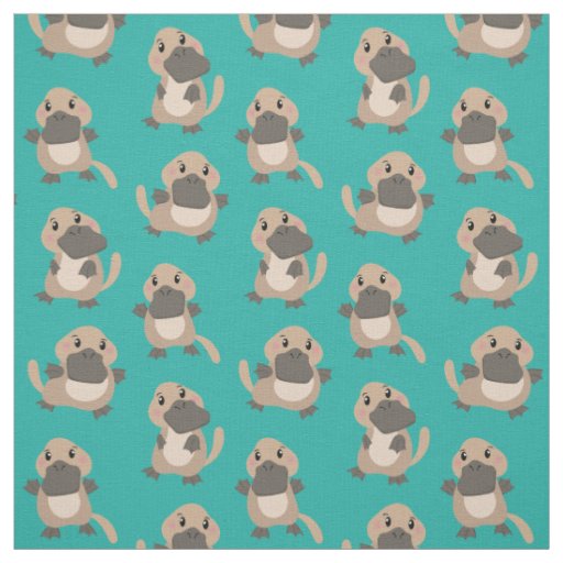 Cute Platypus Cartoon Fabric