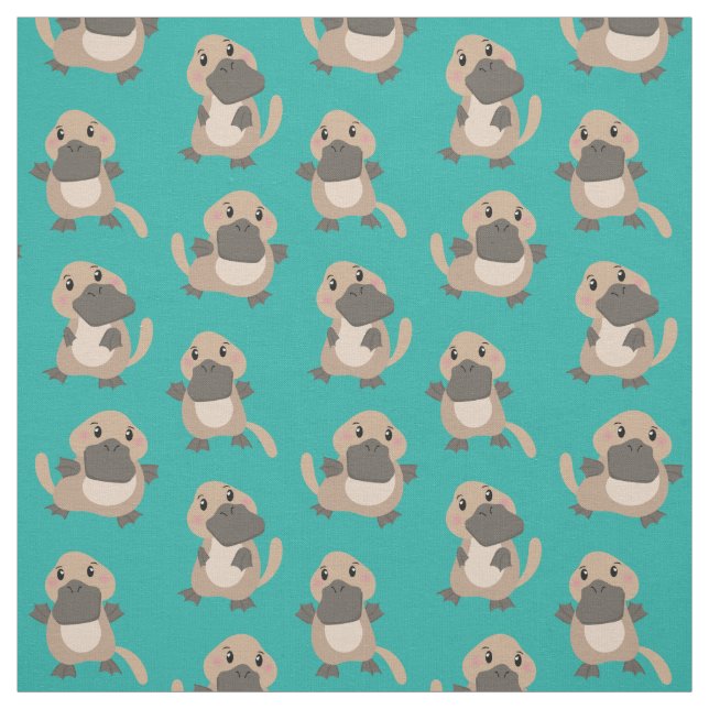 Cute Platypus Cartoon Fabric (Swatch)
