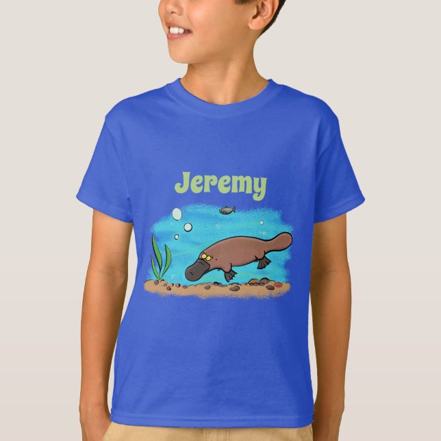 Cute platypus cartoon T shirt (Front)