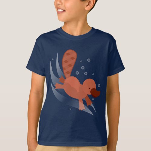 cute Platypus diving T_Shirt