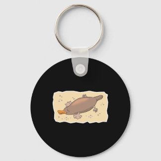 cute platypus in the sand keychain
