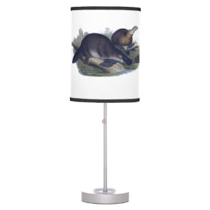 Cute Platypus on a Log Animal Illustration Table Lamp