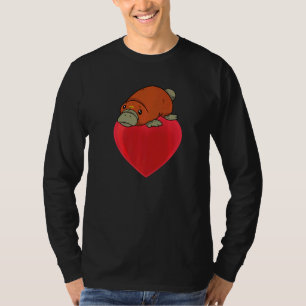 Cute Platypus On Heart Apparel Platypuses T-Shirt