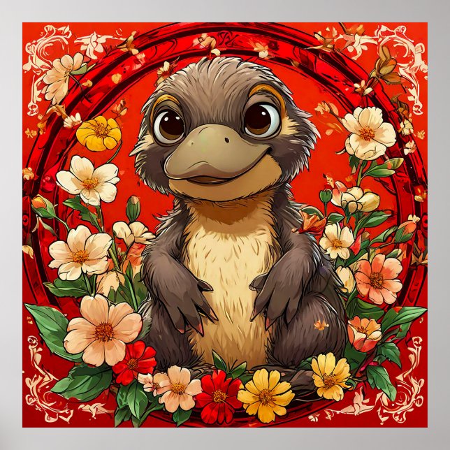 Cute Platypus Poster (Front)