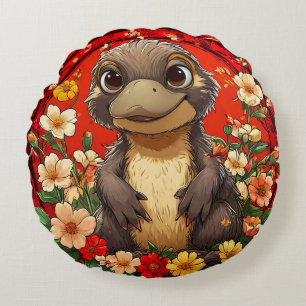 Cute Platypus Round Pillow