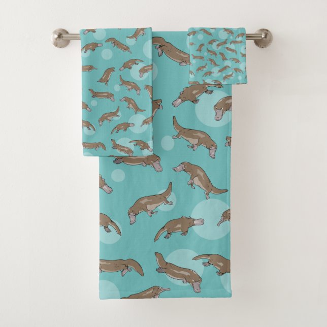 Cute Platypus  Swimming Bath Towel Set (Insitu)