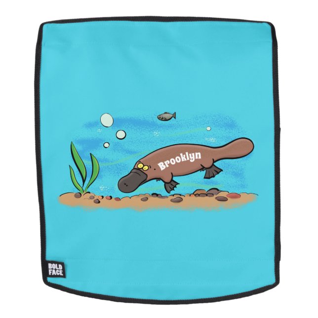 Cute platypus swimming cartoon backpack (Removable Face)