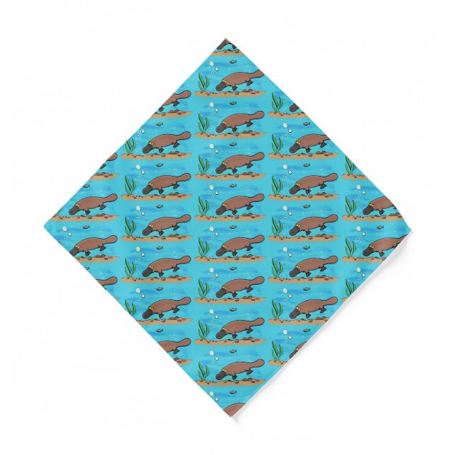 Cute platypus swimming cartoon bandana (Front)