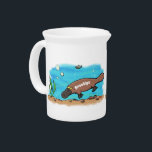 Cute platypus swimming cartoon beverage pitcher<br><div class="desc">This cute platypus cartoon is perfect for lovers of Australian animals.</div>