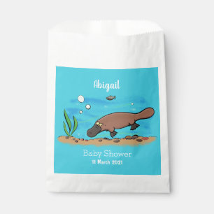Cute platypus swimming cartoon favor bag