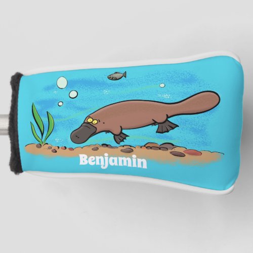 Cute platypus swimming cartoon golf head cover