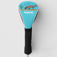 Cute platypus swimming cartoon
