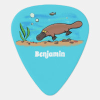 Cute platypus swimming cartoon