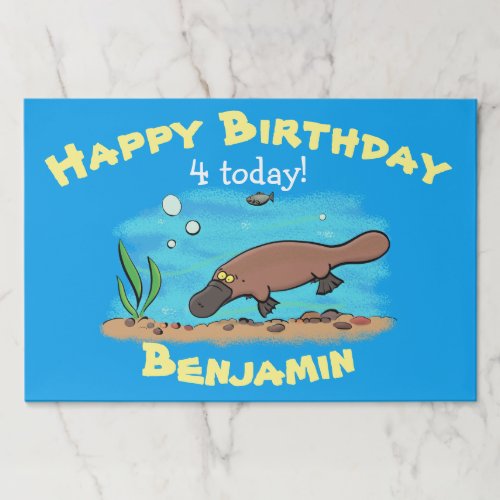 Cute platypus swimming cartoon paper pad