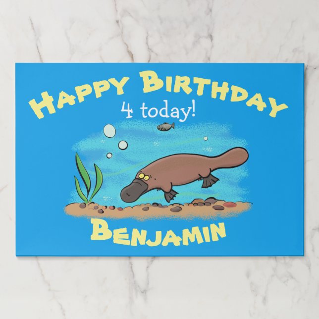 Cute platypus swimming cartoon paper pad (Front)
