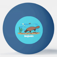 Cute platypus swimming cartoon
