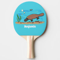 Cute platypus swimming cartoon