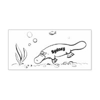 Cute platypus swimming cartoon