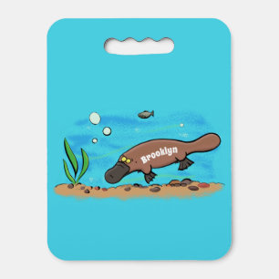 Cute platypus swimming cartoon seat cushion