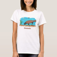 Cute platypus swimming cartoon