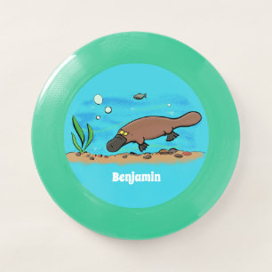 Cute platypus swimming cartoon Wham-O frisbee
