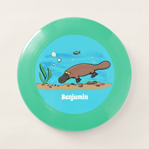 Cute platypus swimming cartoon Wham_O frisbee