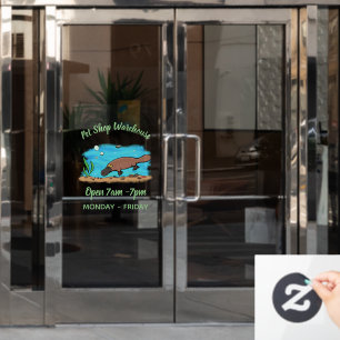 Cute platypus swimming cartoon window cling