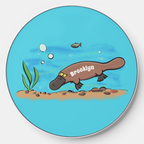 Cute platypus swimming cartoon wireless charger 