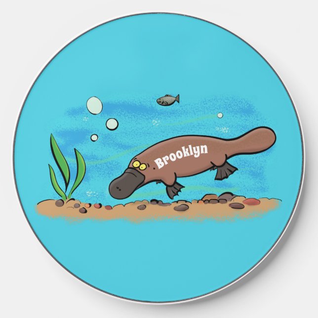 Cute platypus swimming cartoon wireless charger  (Front)