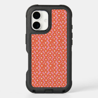 Cute Playful Abstract Geometric Shapes Pink Orange iPhone 16 Case