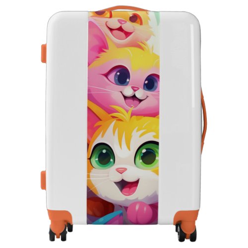 Cute Playful Anime Kittens  Luggage