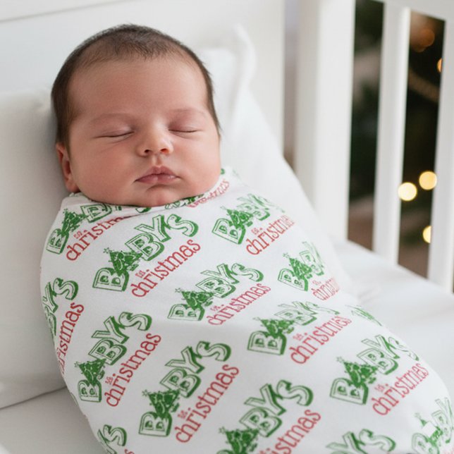 Cute Playful Baby's First Christmas Tree Baby Blanket (Baby's First Christmas Baby Blanket Cover Photo 1)