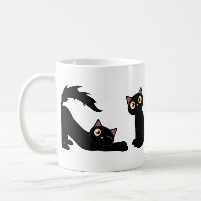 Cute Playful Black Cat Series Coffee Mug (Left)