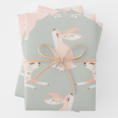 Cute & Playful Bunny Pattern Wrapping Paper Sheets (In situ)