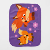Cute Playful Cartoon Foxes Burp Cloth (Front)