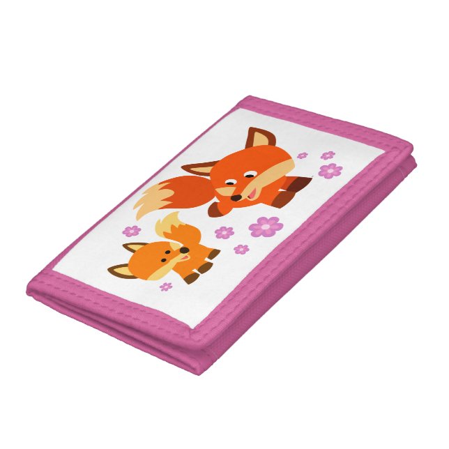 Cute Playful Cartoon Foxes Wallet (Bottom)