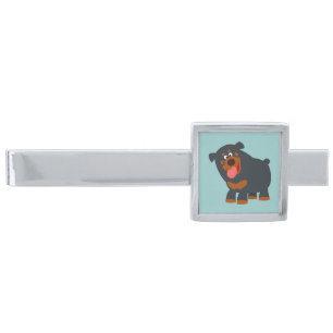 Cute Playful Cartoon Rottweiler Tie Bar