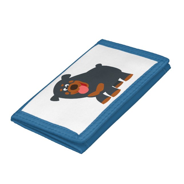 Cute Playful Cartoon Rottweiler Wallet (Bottom)