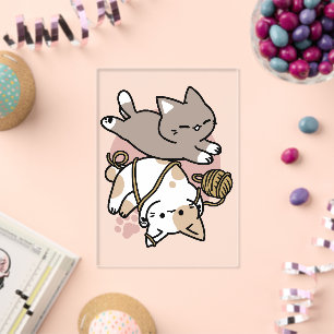 Cute Playful Cats Design – Fun Paws and Play Art Acrylic Invitations
