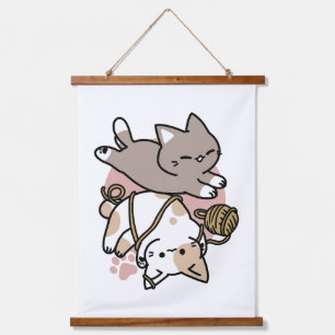 Cute Playful Cats Design – Fun Paws and Play Art Hanging Tapestry