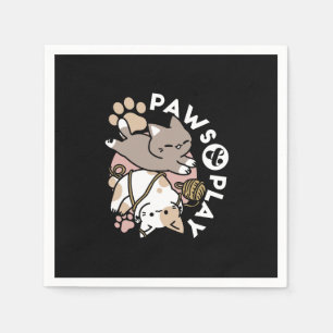 Cute Playful Cats Design – Fun Paws and Play Art Napkins