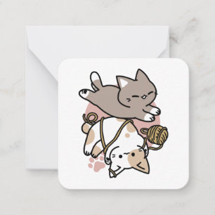 Cute Playful Cats Design – Fun Paws and Play Art Note Card