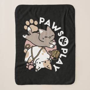 Cute Playful Cats Design – Fun Paws and Play Art Sherpa Blanket