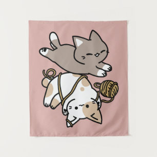 Cute Playful Cats Design – Fun Paws and Play Art Tapestry
